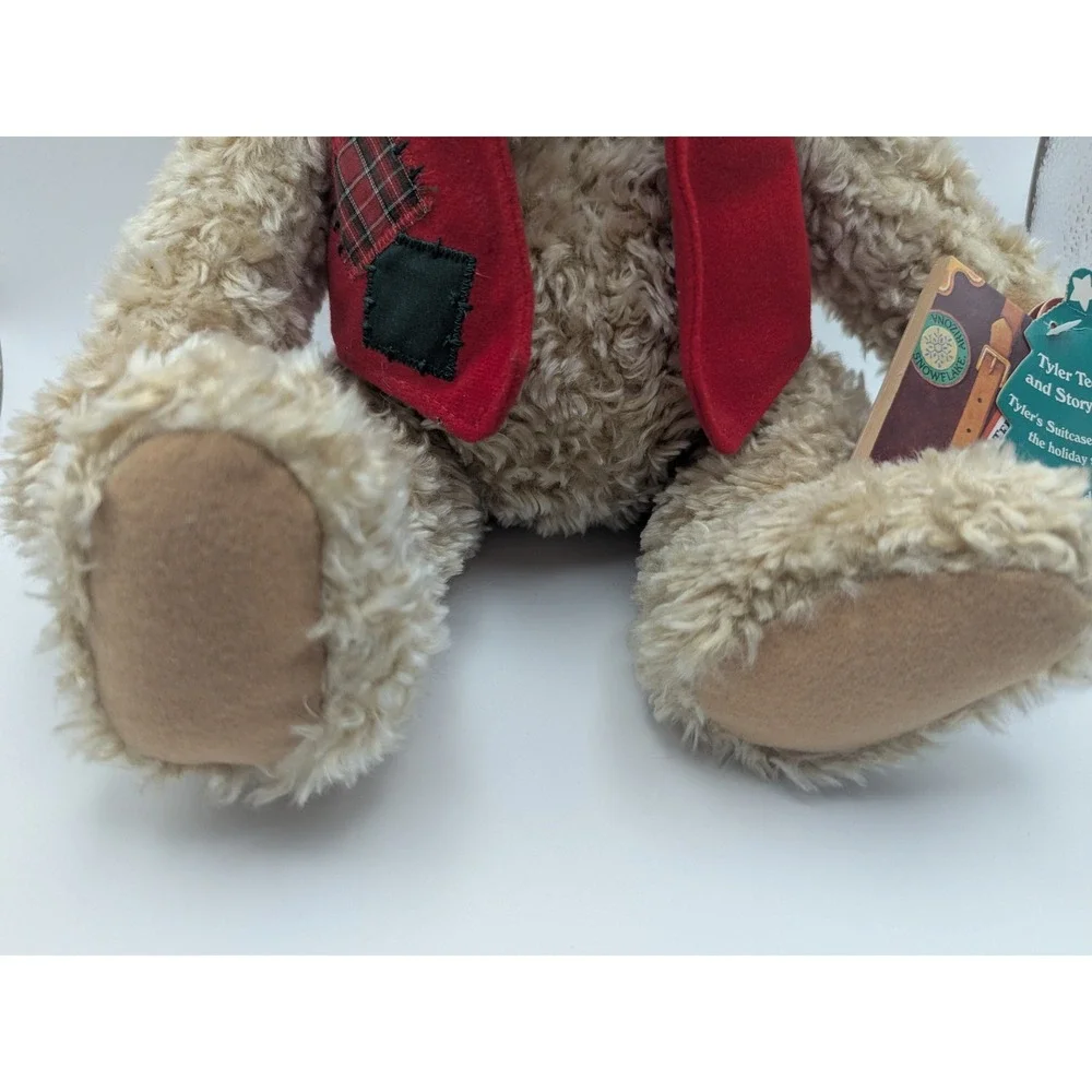 Hallmark‎ Tyler Teddy Plush Bear with Storybook Tag Red Vest Christmas 1990s